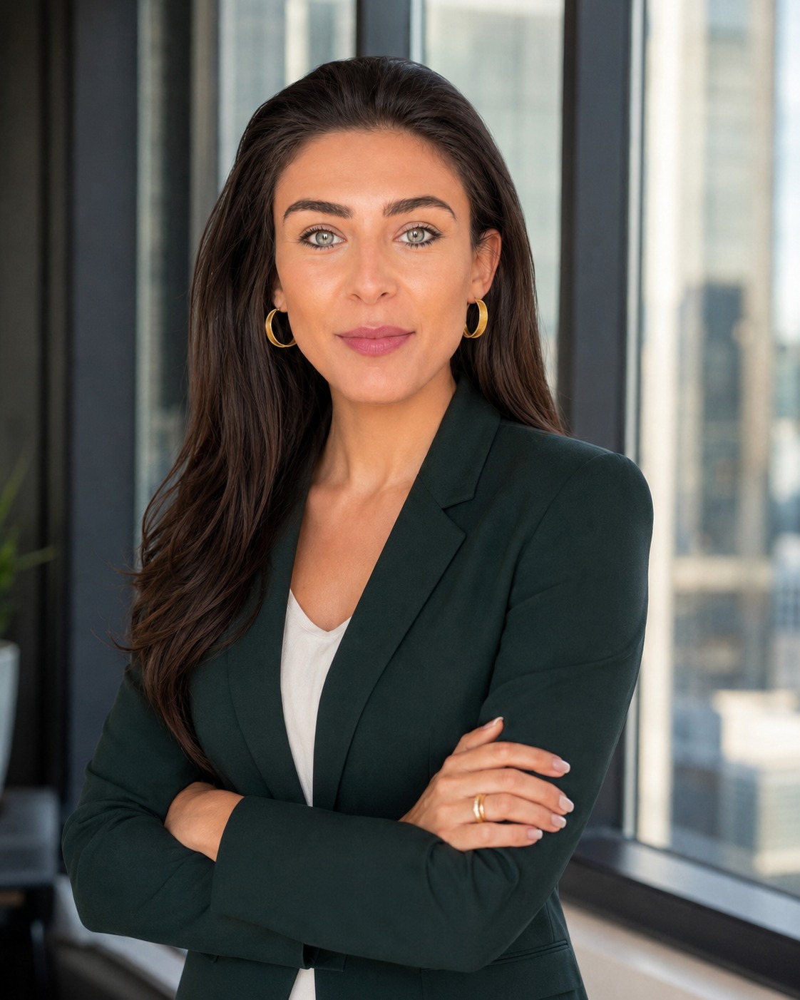 Maddie Valdez in a modern office setting